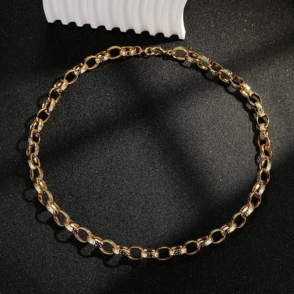 10mm gold hammered oval belcher chain 22 inch