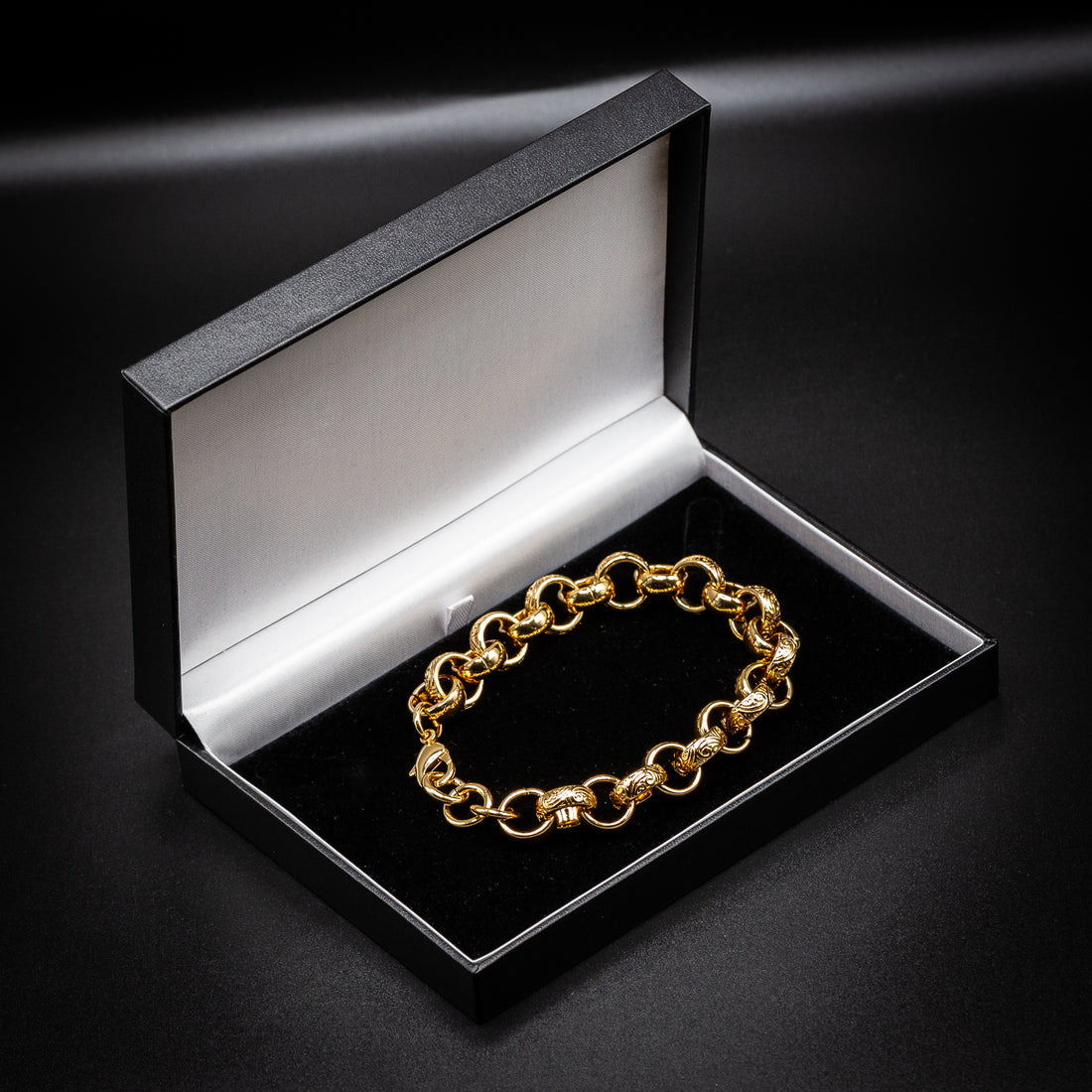 15mm gold ornate belcher bracelet