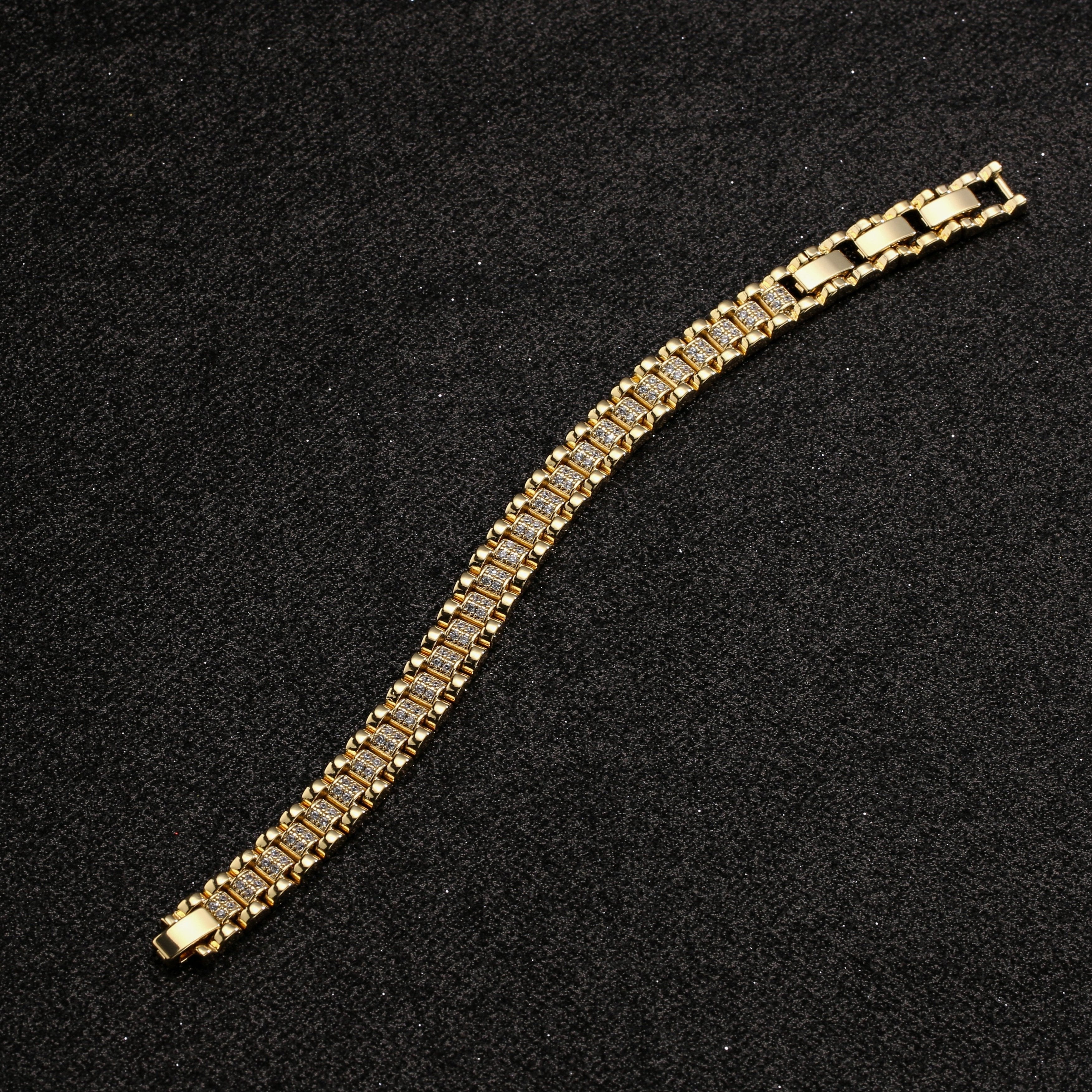 10mm Gold Watchband Link Bracelet Adjustable Gold Bracelet