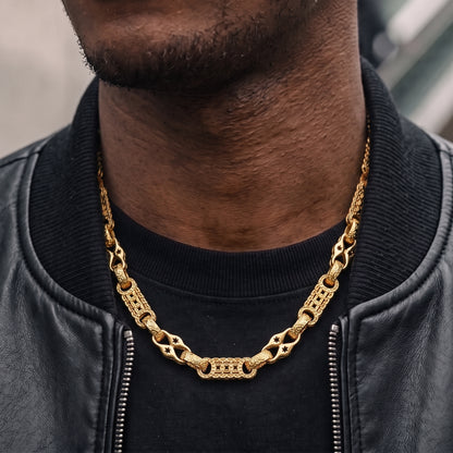 Gold Stars and Bars Chain 11mm