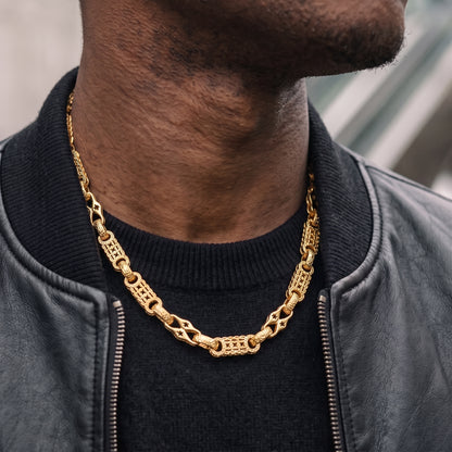 Gold Stars and Bars Chain 11mm