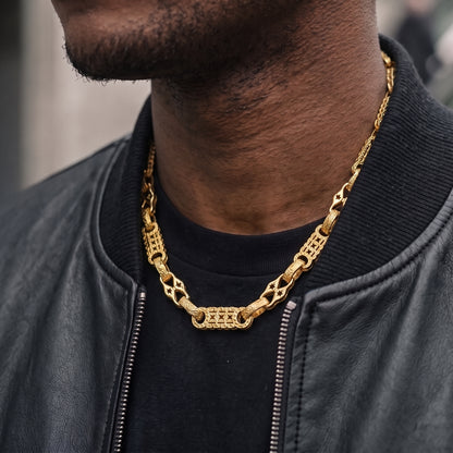 Gold Stars and Bars Chain 11mm