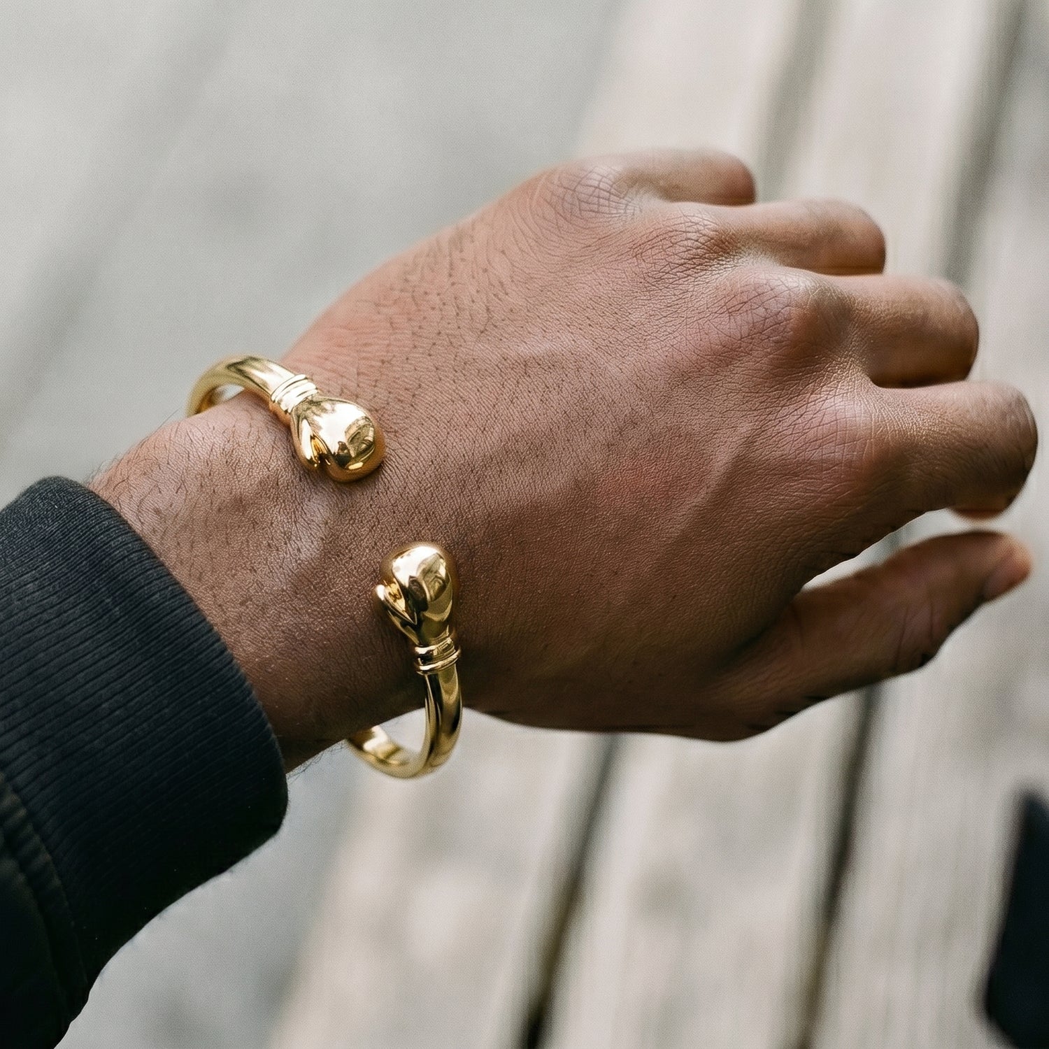 Gold Boxing Glove Torque Bangle