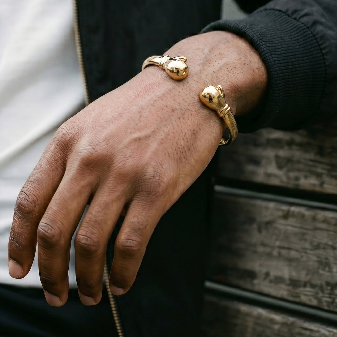Gold Boxing Glove Torque Bangle