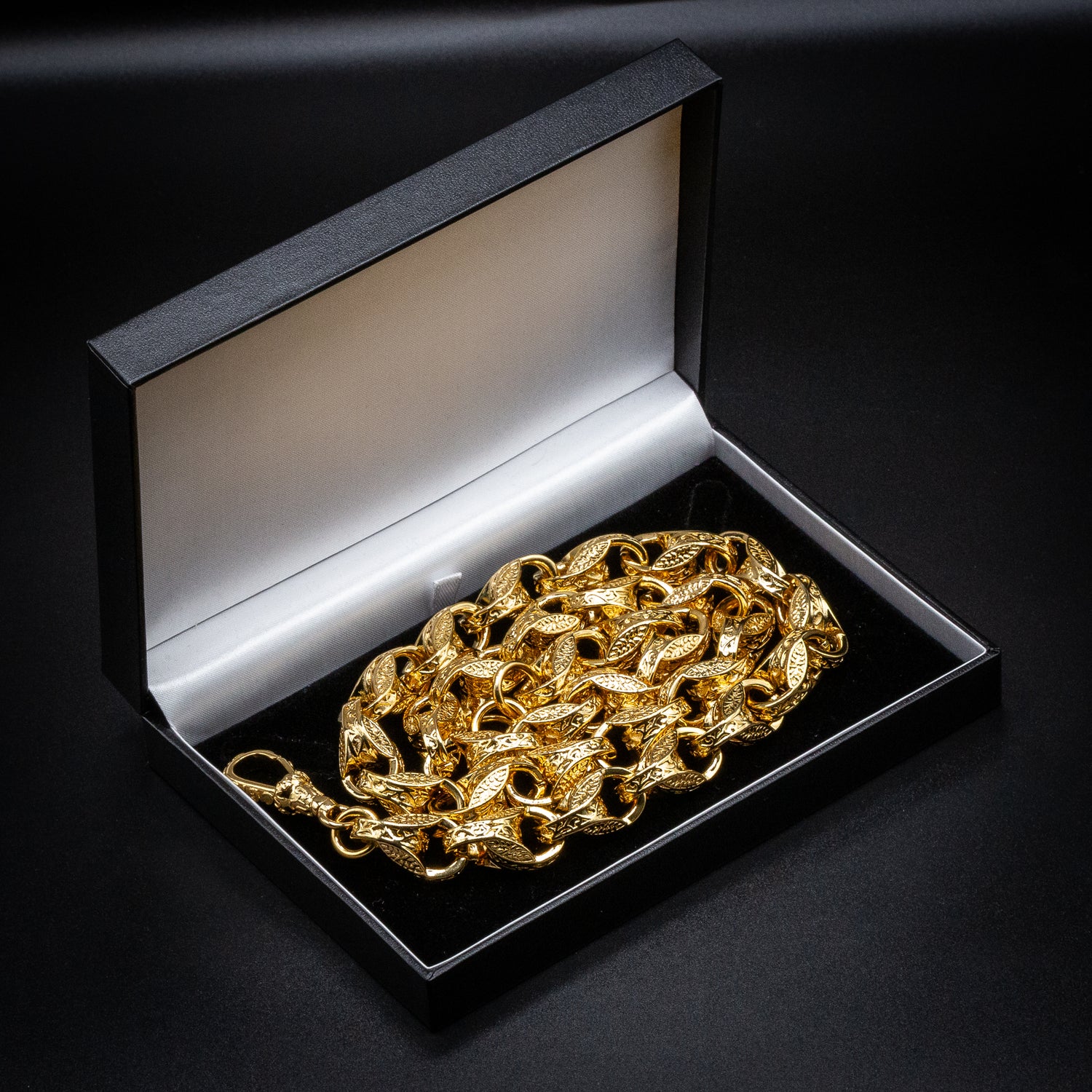 Luxury Gold XXL 15mm 3D Tulip Chain with Albert Clasp Super Heavy