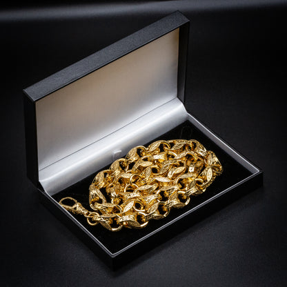 Luxury Gold XXL 15mm 3D Tulip Chain with Albert Clasp Super Heavy