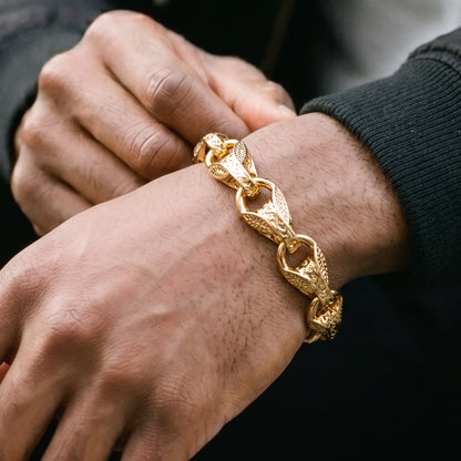 Gold 3D Tulip Bracelet 15mm
