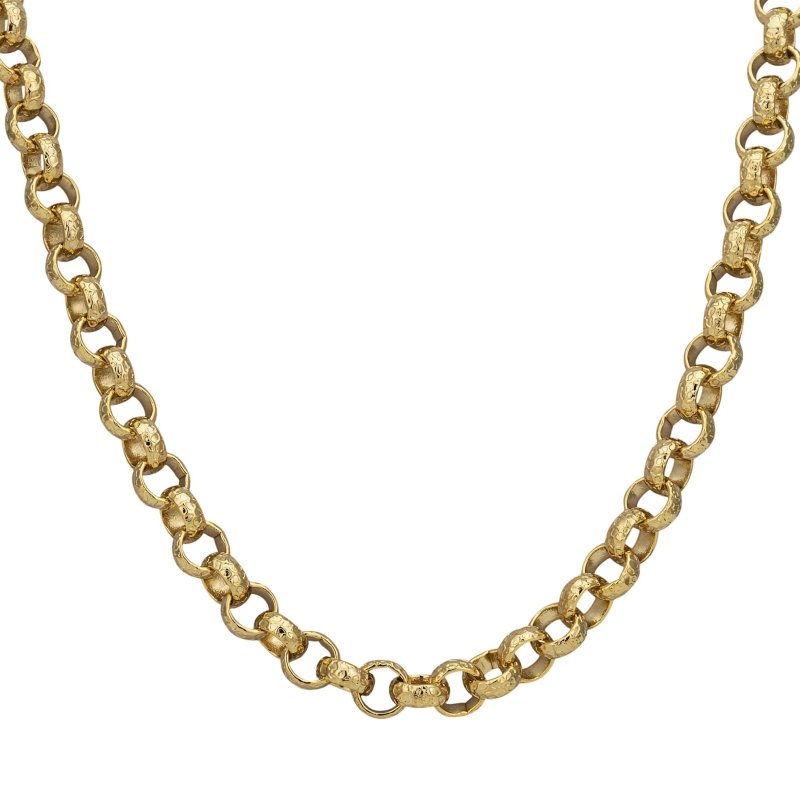 Detailed View of Gold Filled Belcher Necklace and Bracelet