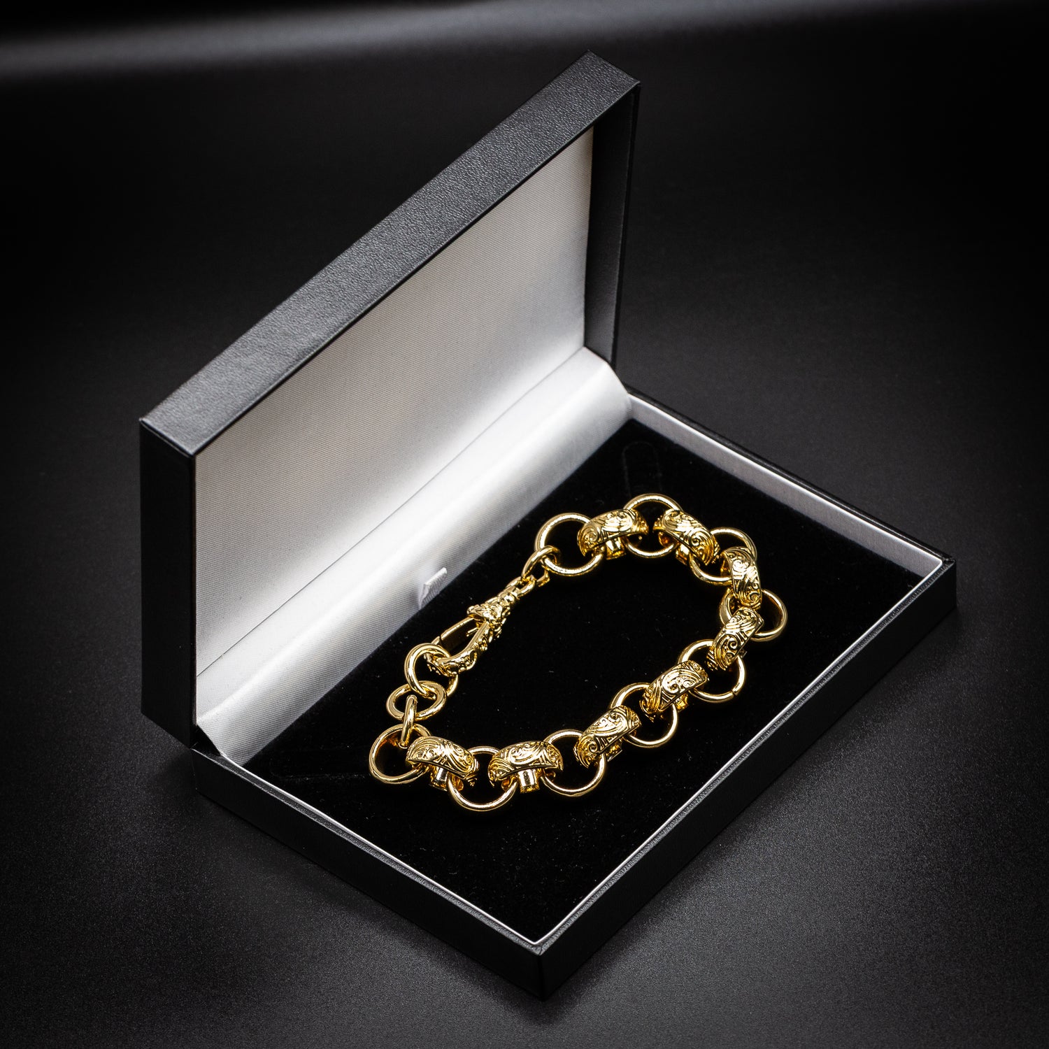 Gold Crystal Belcher Bracelet 18mm