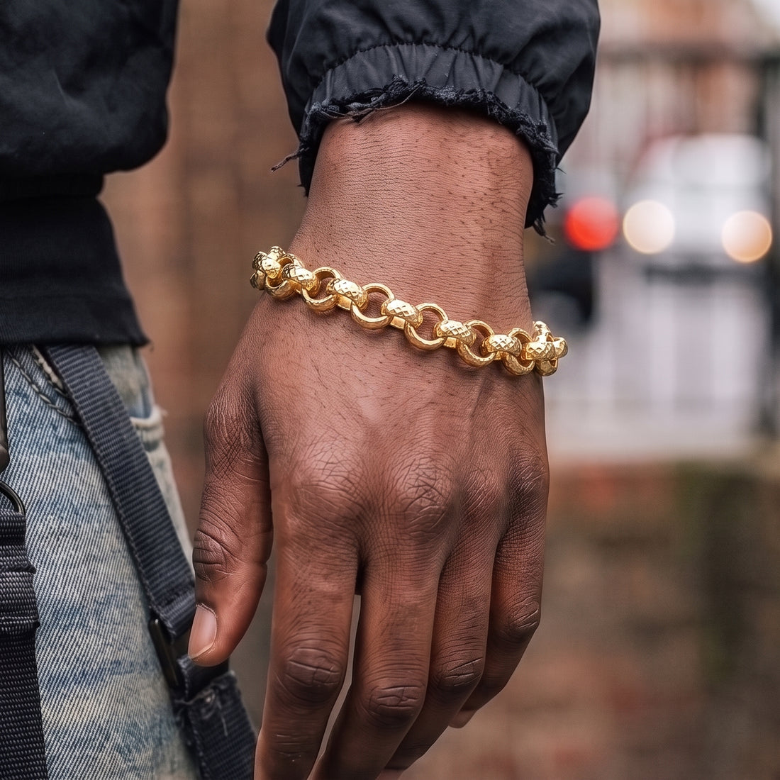 Gold Diamond-Cut Belcher Bracelet 8mm
