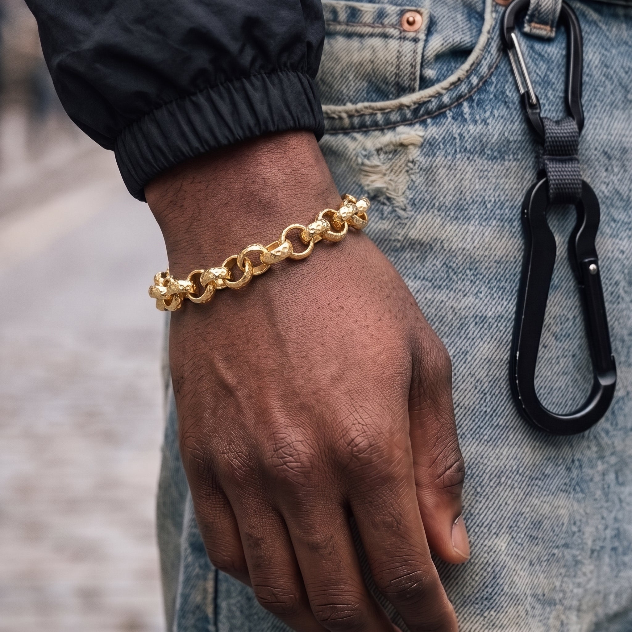 Gold Diamond-Cut Belcher Bracelet 8mm