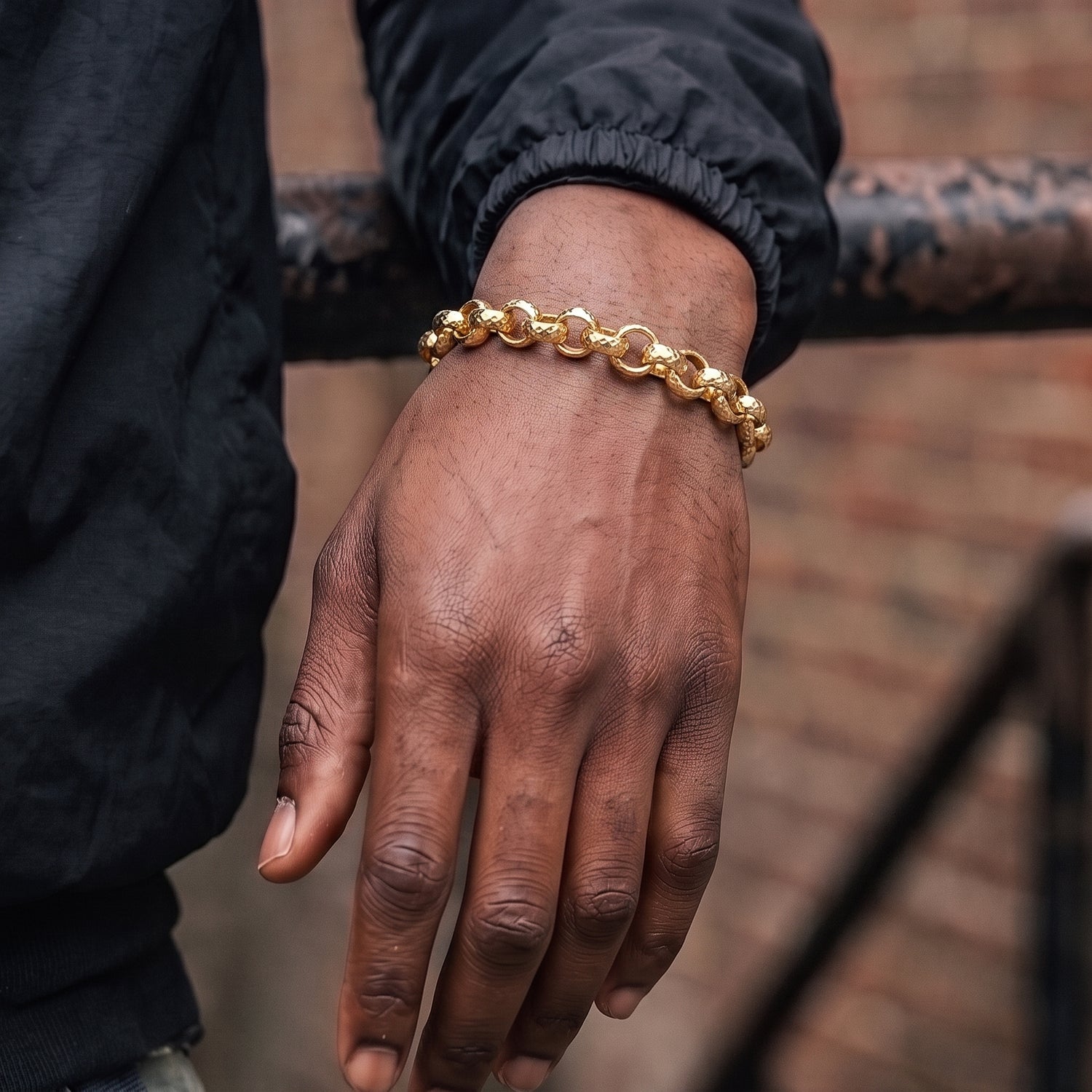Gold Diamond-Cut Belcher Bracelet 8mm