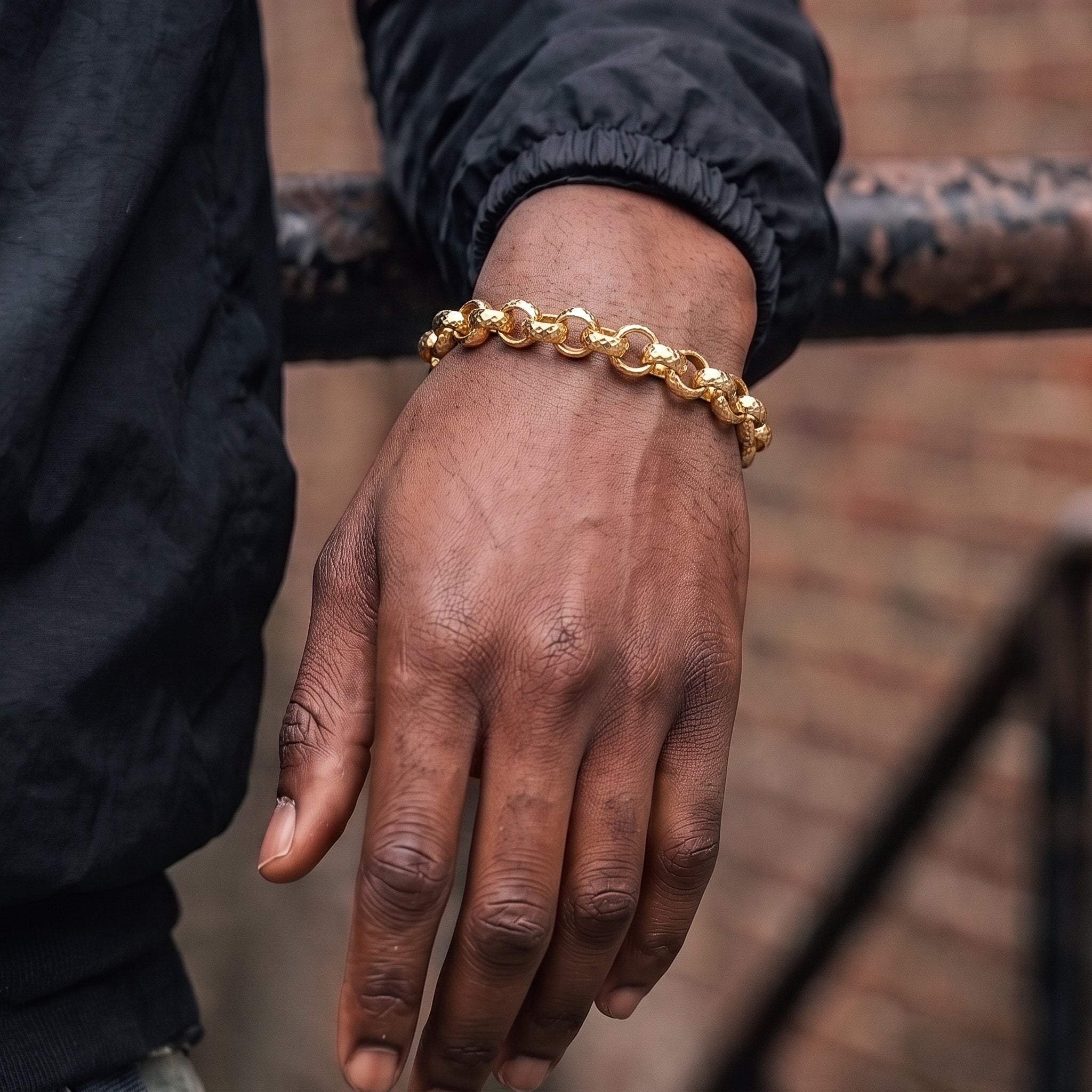 Gold Diamond-Cut Belcher Bracelet 8mm
