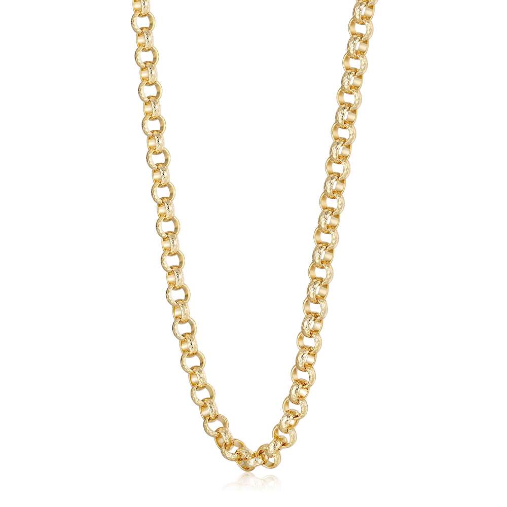 8mm Gold Diamond-Cut Belcher Chain, Available in Multiple Lengths