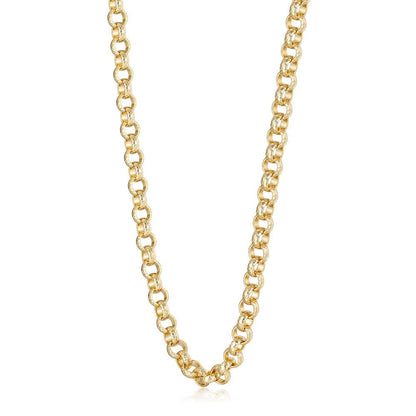 8mm Gold Diamond-Cut Belcher Chain, Available in Multiple Lengths