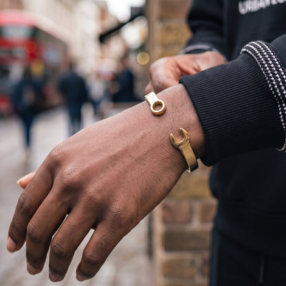 Gold Spanner Wrench Torque Bangle