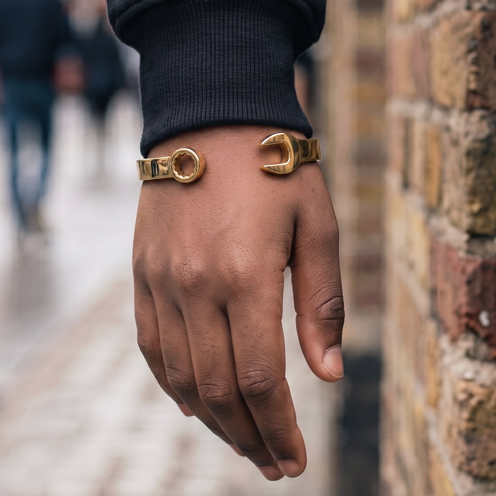 Gold Spanner Wrench Torque Bangle