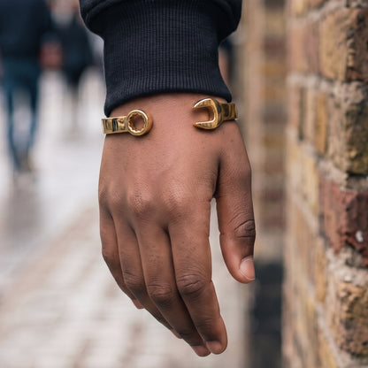 Gold Spanner Wrench Torque Bangle