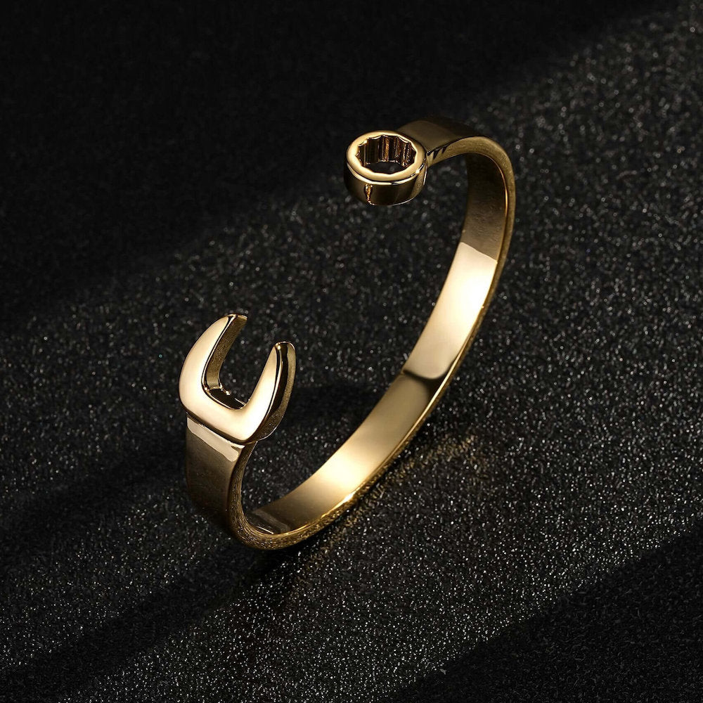 5mm Kids/Teens Adjustable Gold Spanner Wrench Bangle