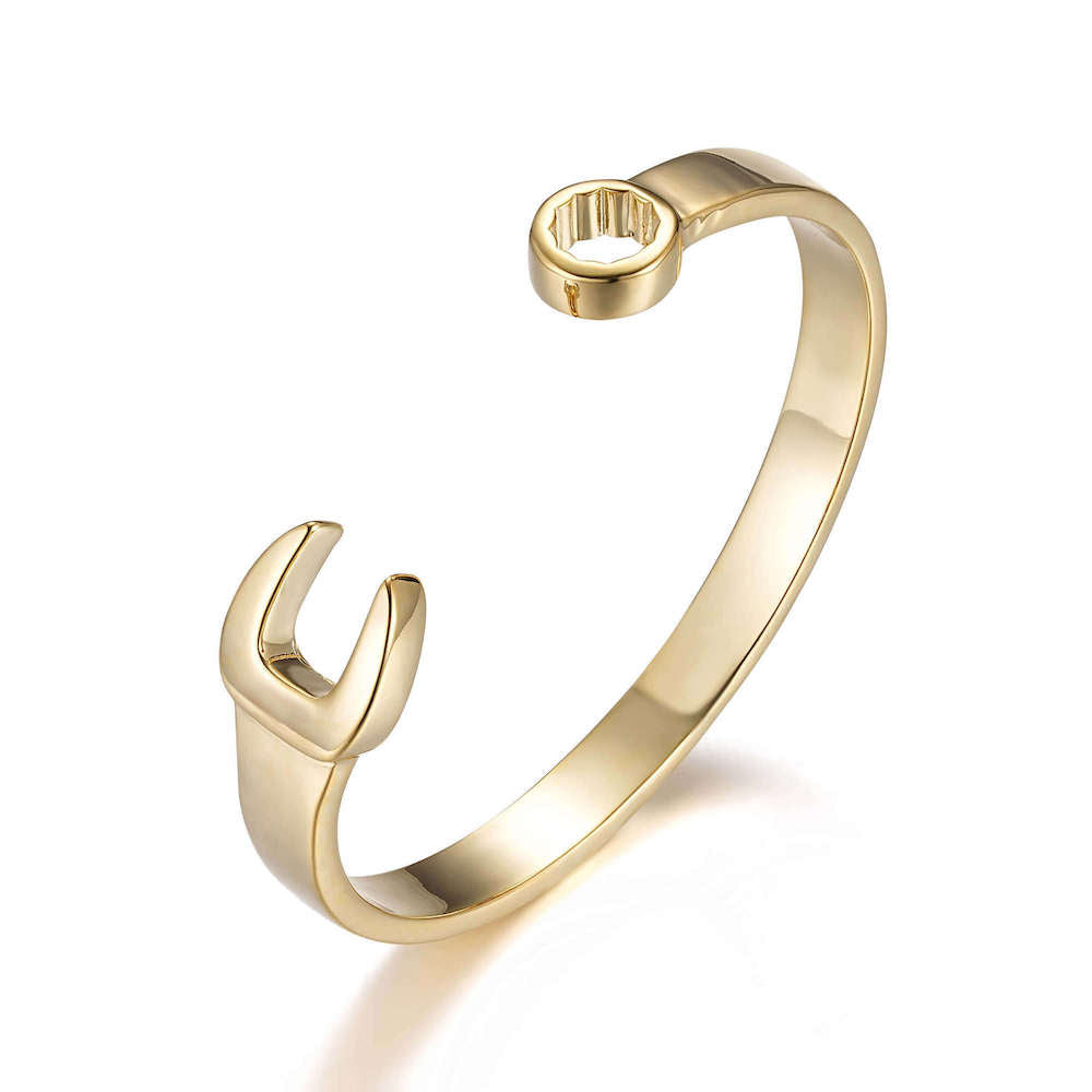 5mm Kids/Teens Adjustable Gold Spanner Wrench Bangle – Bling King