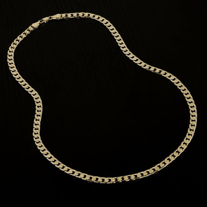 Detailed View of Gold Cuban Link Necklace and Bracelet