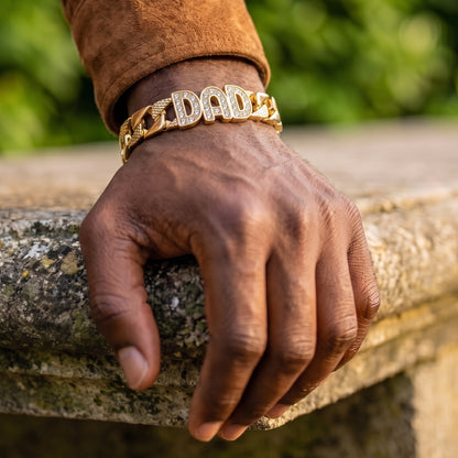 Gold Dad Curb Chaps Bracelet 18mm