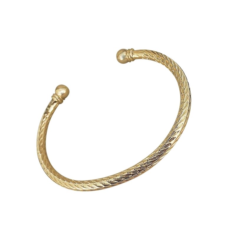 4mm Gold Twisted Torque Adjustable Bangle 6–6.5” Wrist 12g Classic Jewellery