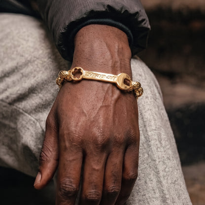 Gold 12mm Large Spanner Belcher Bracelet