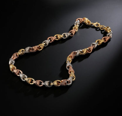 12mm three-tone tulip chain
