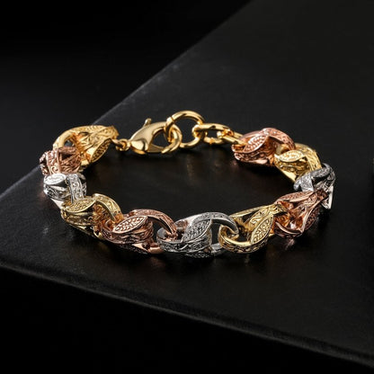 12mm three-tone tulip bracelet