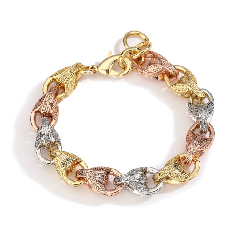 12mm three-tone tulip bracelet