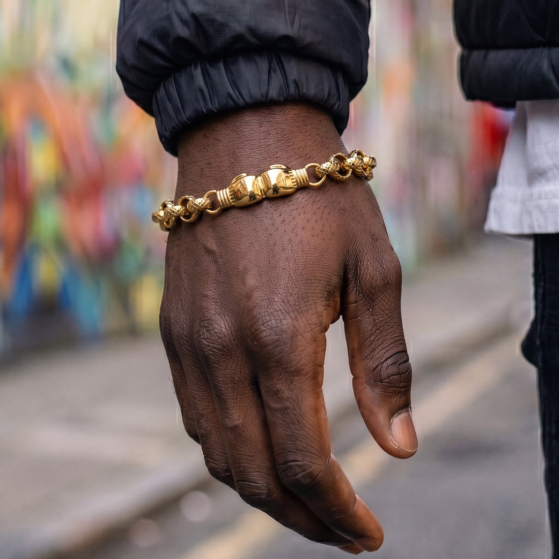 New 8mm Gold Double Boxing Glove Belcher Bracelet - 8 Inches