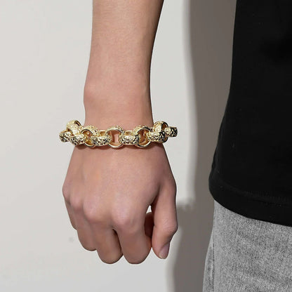 Gold XXL Ornate Belcher Chain &amp; Bracelet Set 20mm