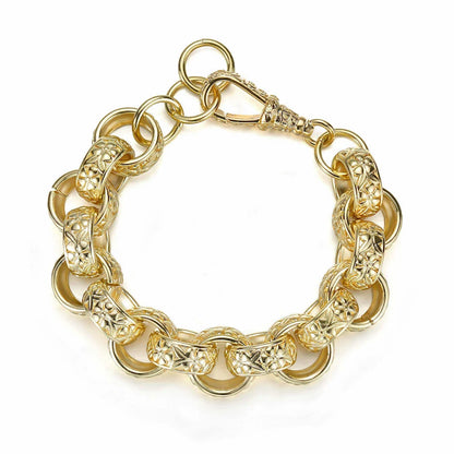 Gold XXL Ornate Belcher Chain &amp; Bracelet Set 20mm