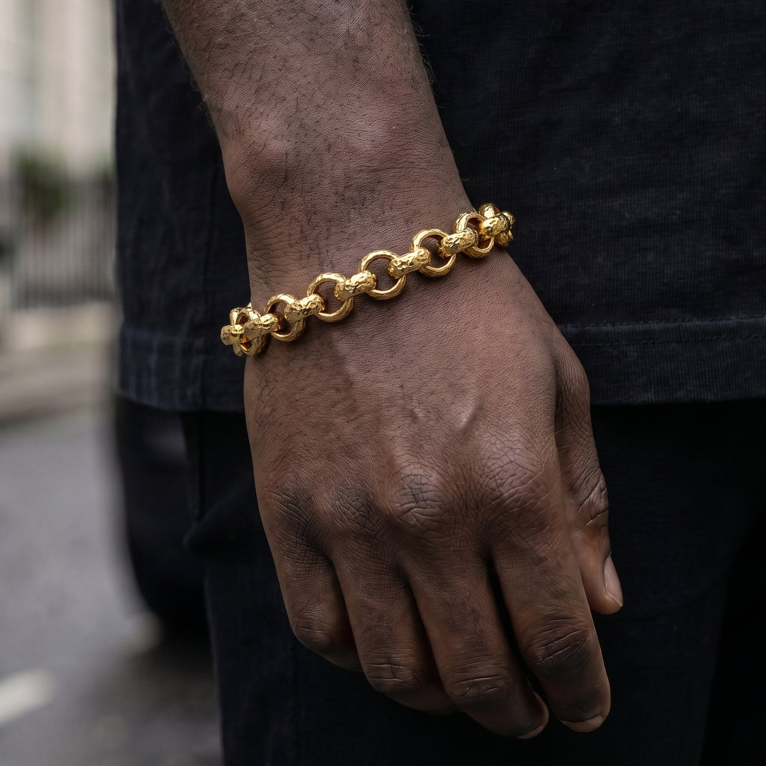 Gold Diamond-Cut Belcher Bracelet 12mm