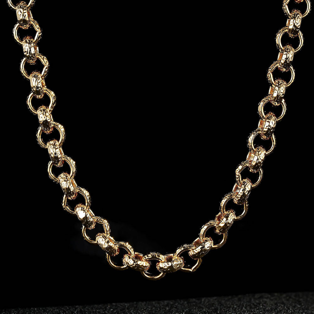 Gold Diamond-Cut Belcher Chain 12mm | 16 Inch | Bling King – Bling King ...