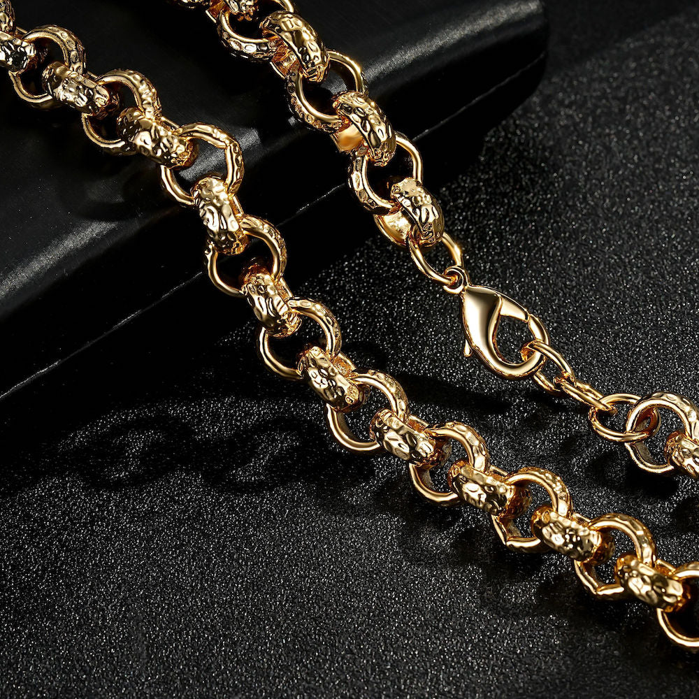 Big Gold Belcher Chain with Diamond-Cut Pattern