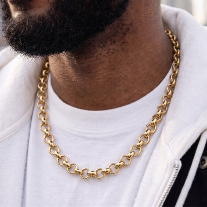 New 10mm Gold Classic Belcher Chain - 30 Inch