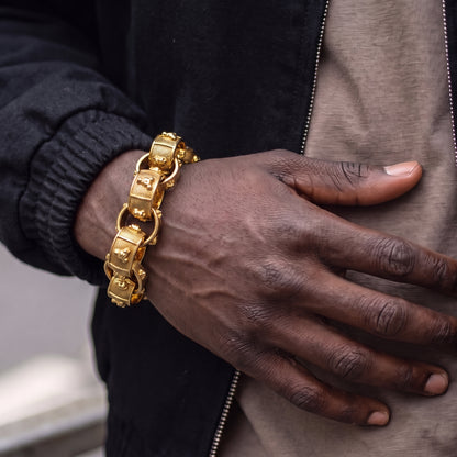 Gold Bulldog Belcher Bracelet 20mm