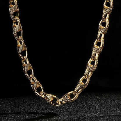 9mm Gold Filled Tulip Chain, 24 Inches Long with Free Leather Box