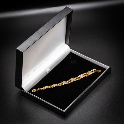 9ct Gold Heart Curb Bracelet 7mm