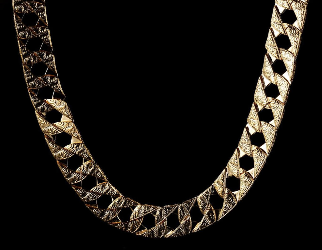 Big Gold Chaps Chain, 26mm Wide, 30 Inch Cuban Curb Necklace