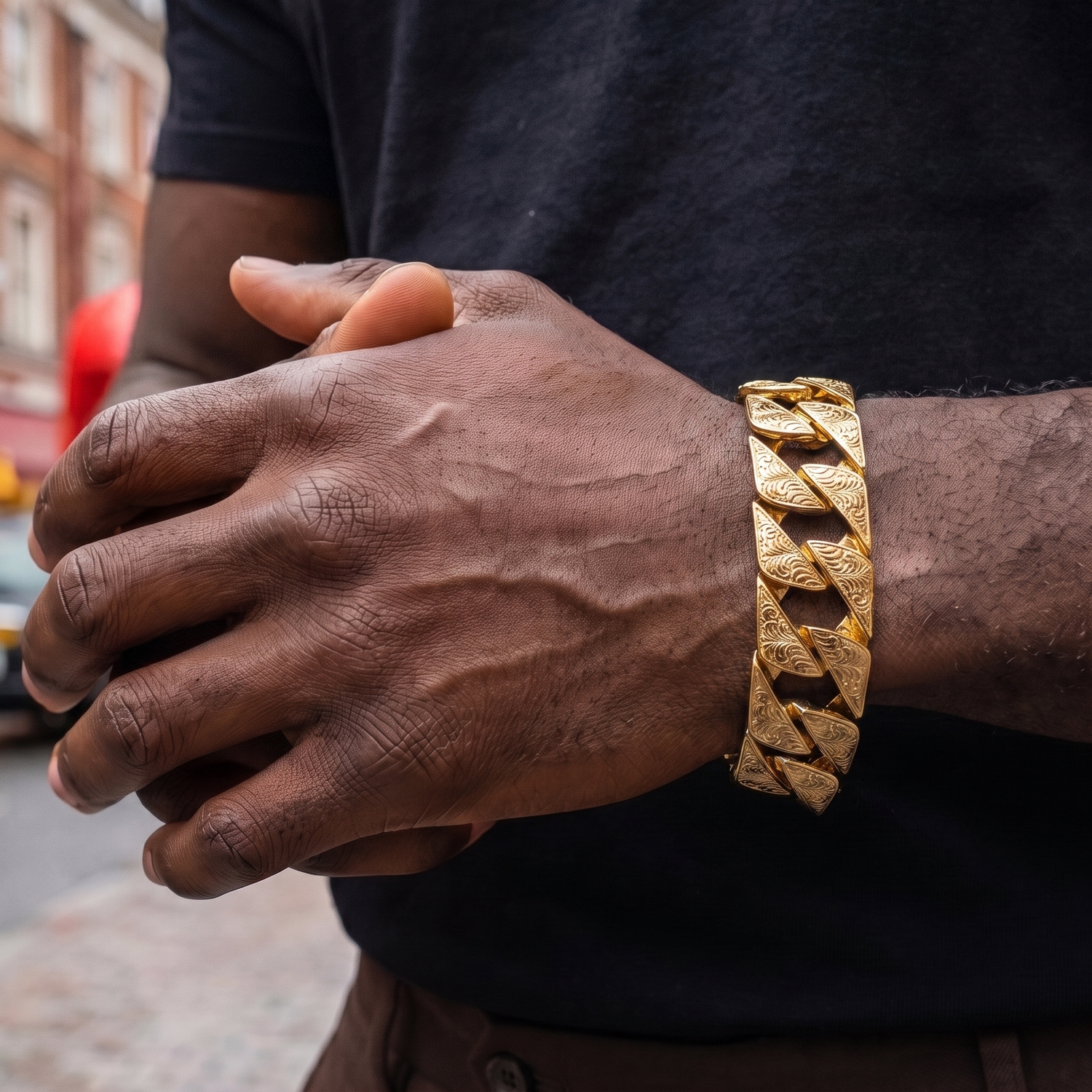 Gold Ornate Chaps Bracelet 26mm