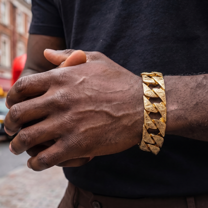 Gold Ornate Chaps Bracelet 26mm