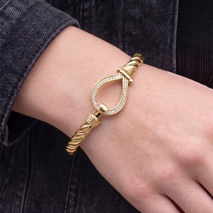 Gold Crystal Bangle 6mm