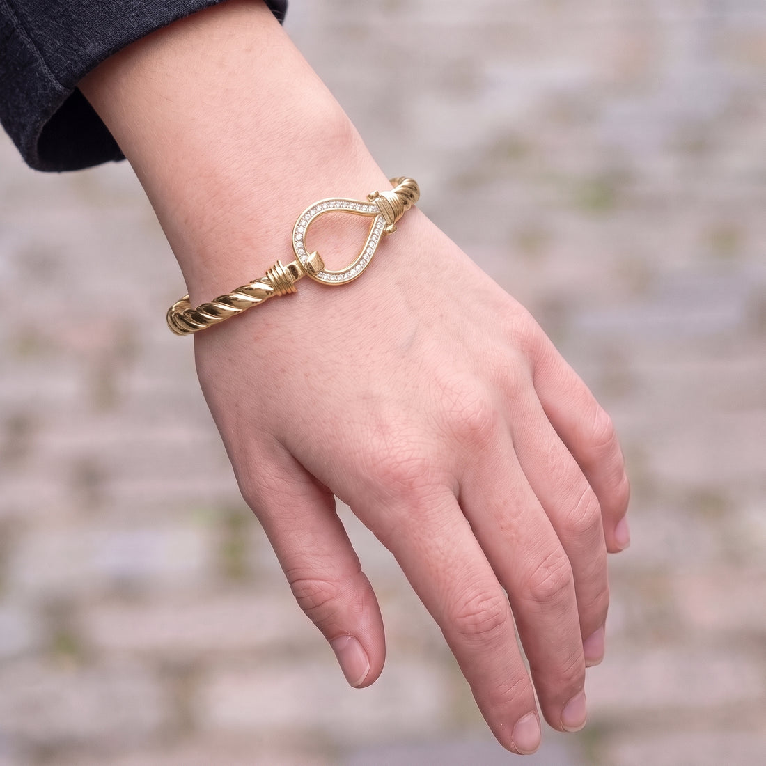 Gold Crystal Bangle 6mm