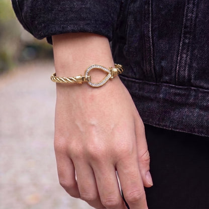 Gold Crystal Bangle 6mm