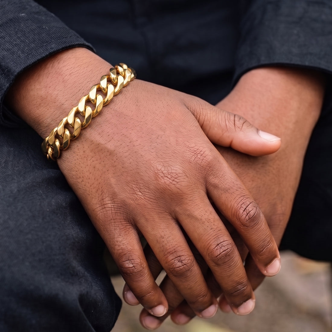 Gold Curb Bracelet 9mm