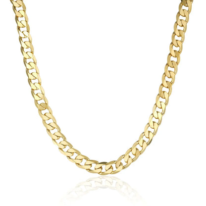 Gold Cuban Curb Chain &amp; Bracelet Set 9mm