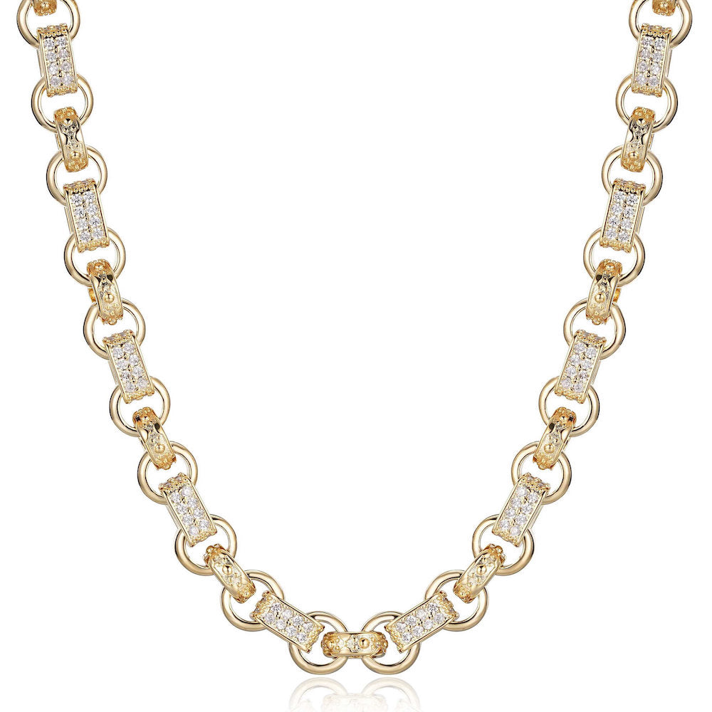 10mm Gold Gypsy Belcher Chain Albert Clasp 22 Inch